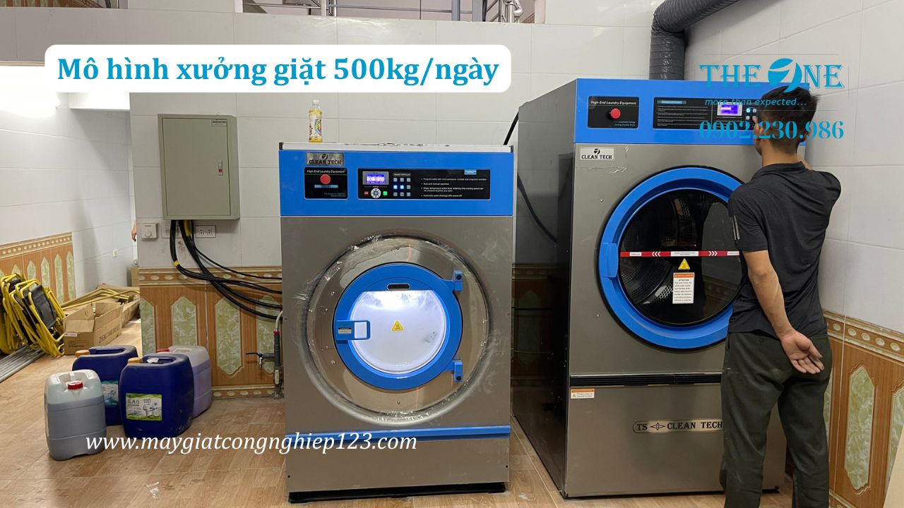 Mô hình xưởng giặt 500kg